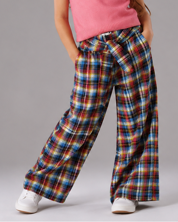 Plaid Wide leg Pants