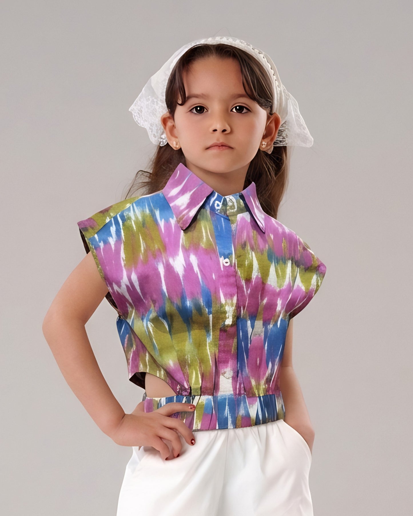 Twisted elastic blouse