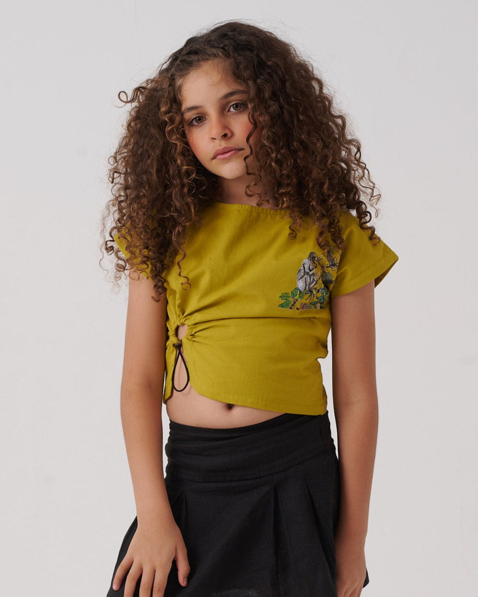 Twisted elastic blouse