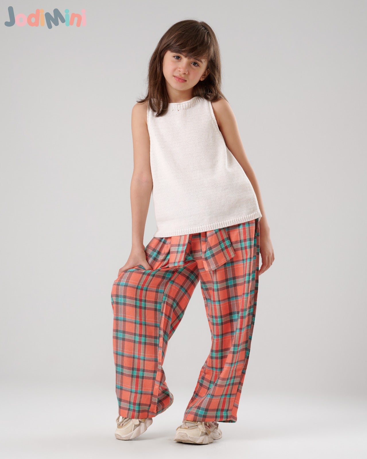 Plaid Wide Leg Pants
