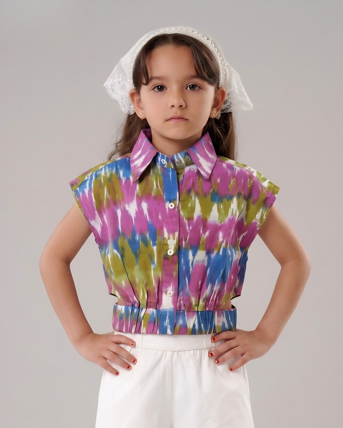 Twisted elastic blouse