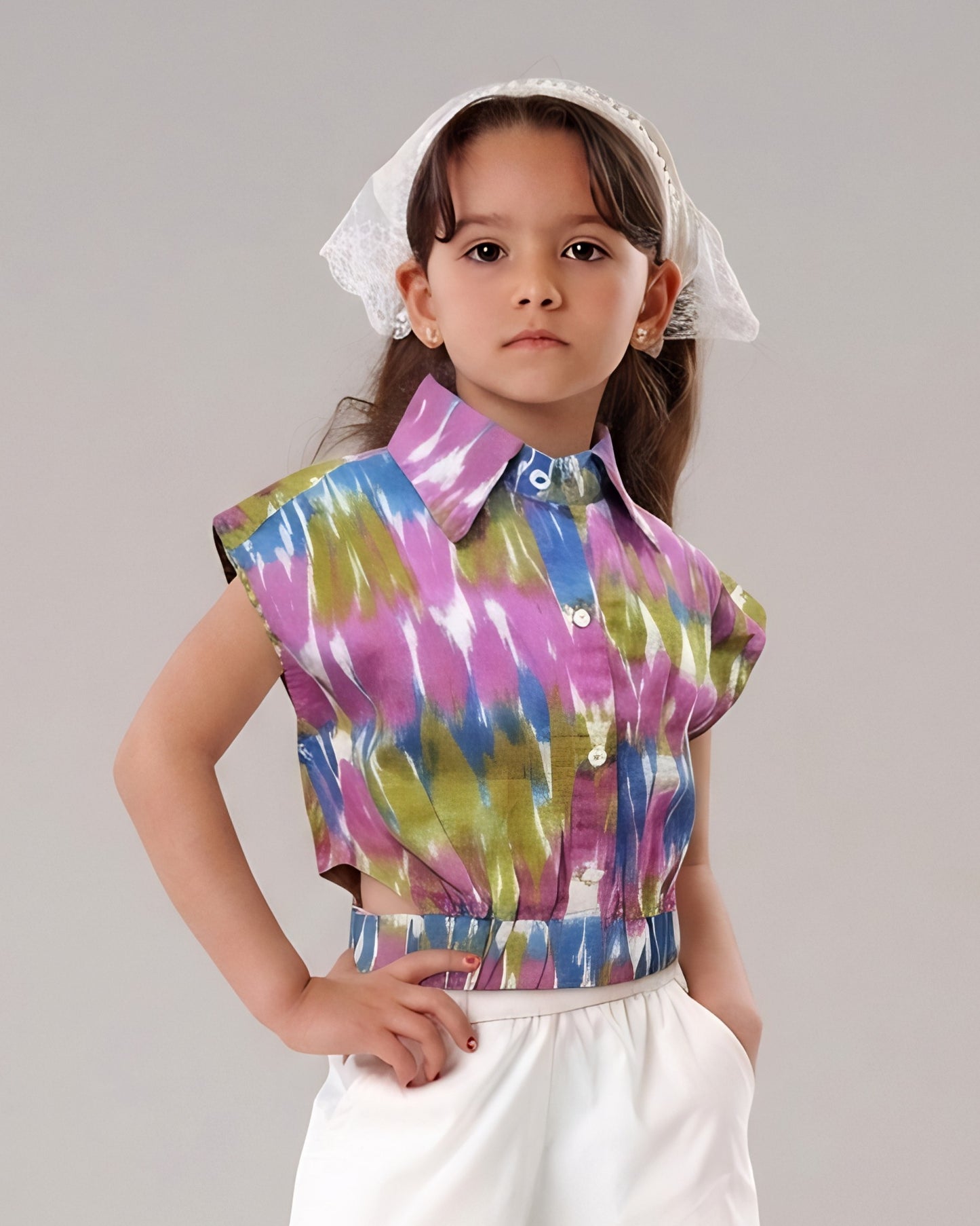 Twisted elastic blouse