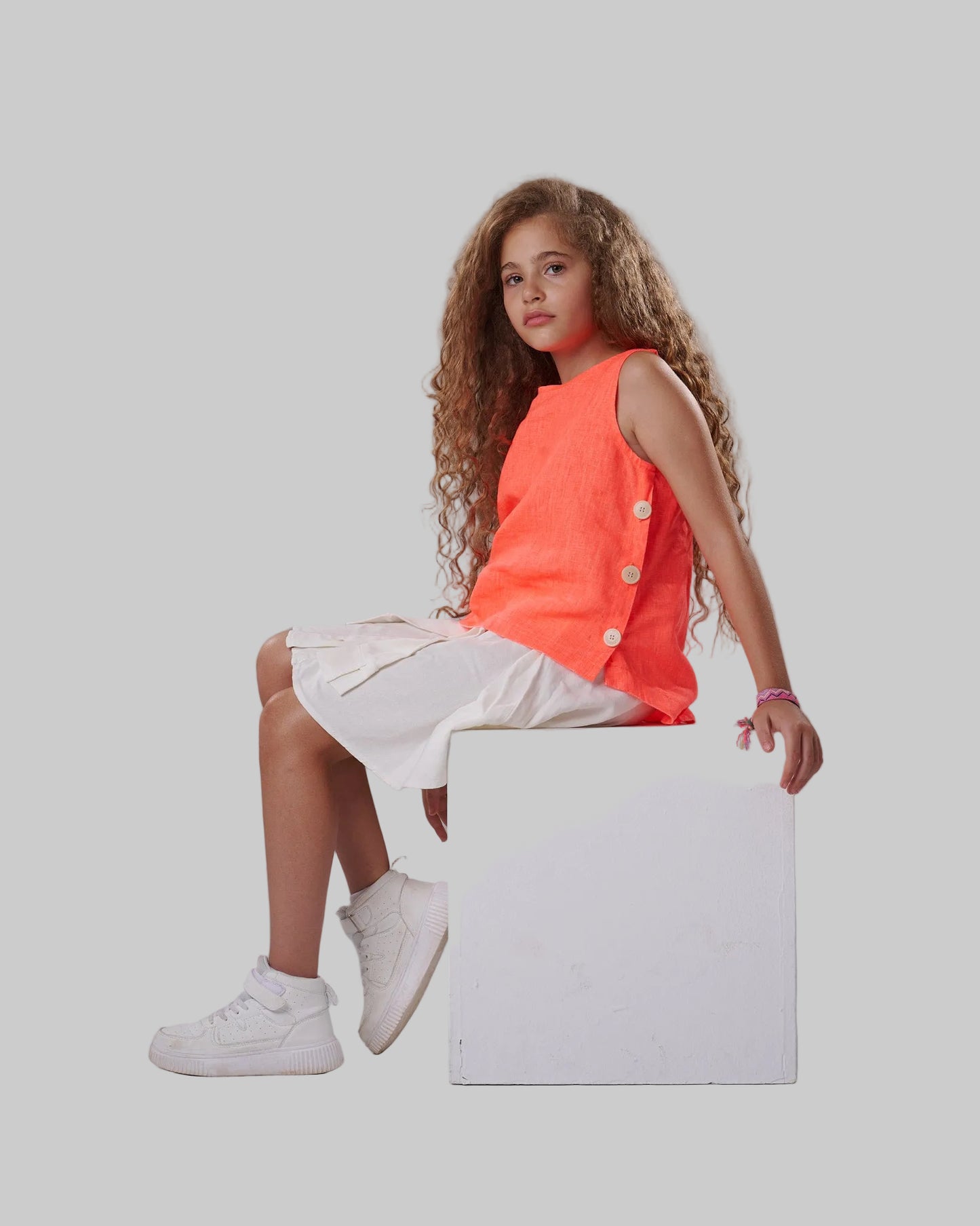 Coral Button Tunic