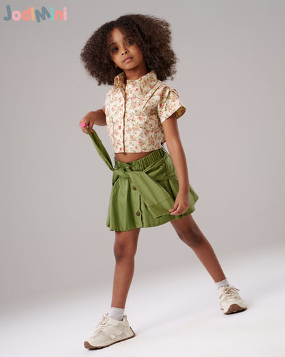 Drawstring Skirt Set