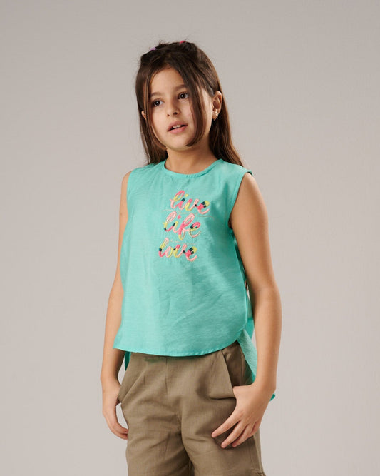 Embroidered Sleeveless Blouse