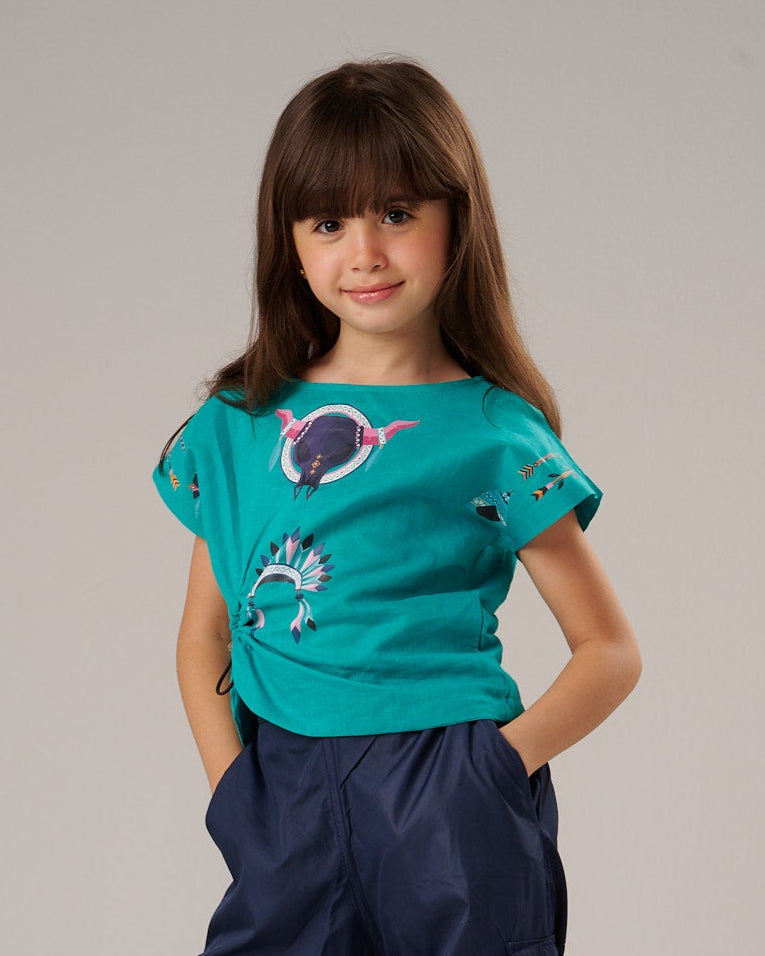 Twisted elastic blouse