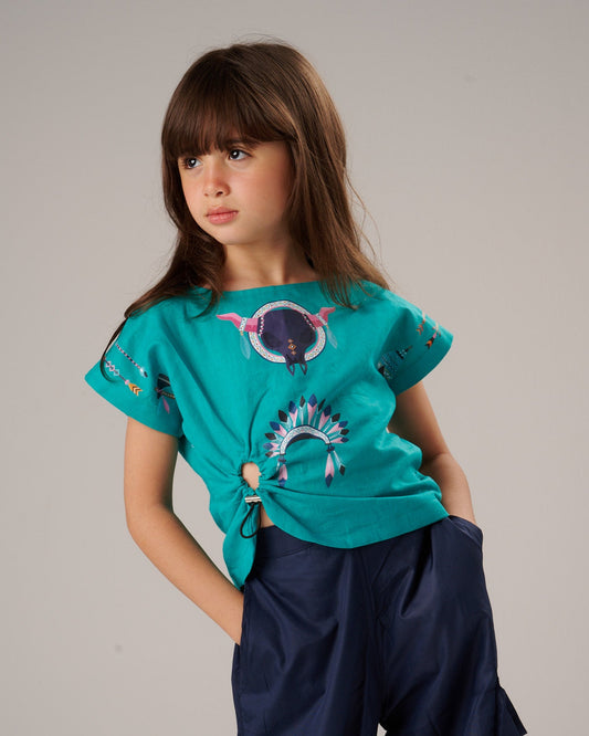 Twisted elastic blouse