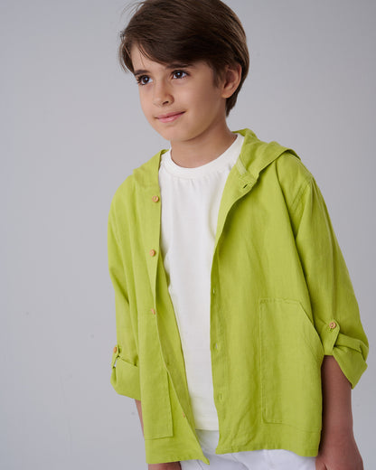 Hooded Linen Shirt