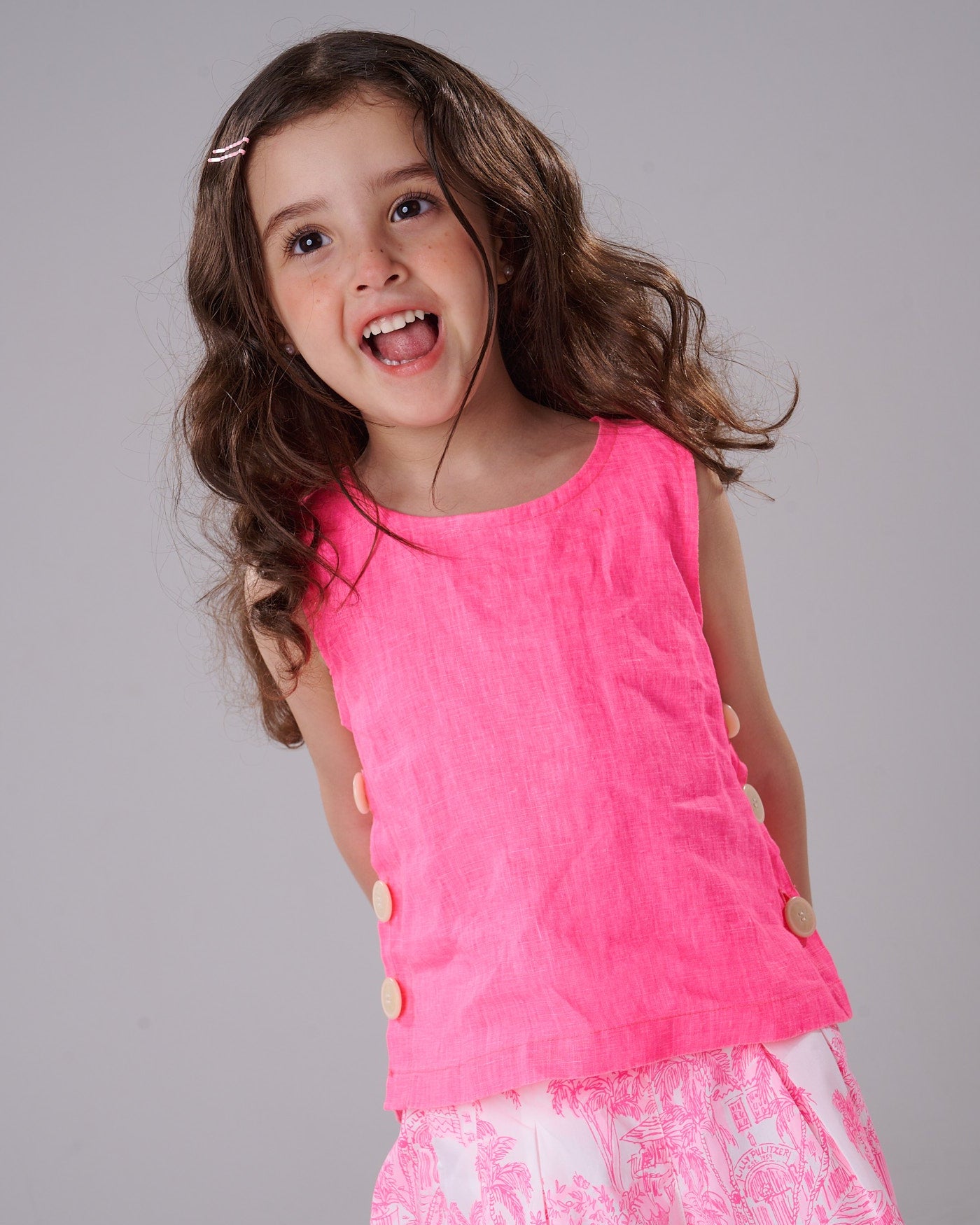 Coral Button Tunic
