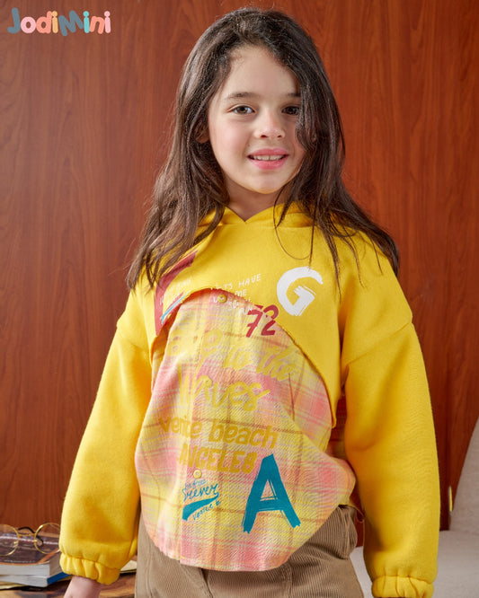 Two-Tone Plaid Hoodie