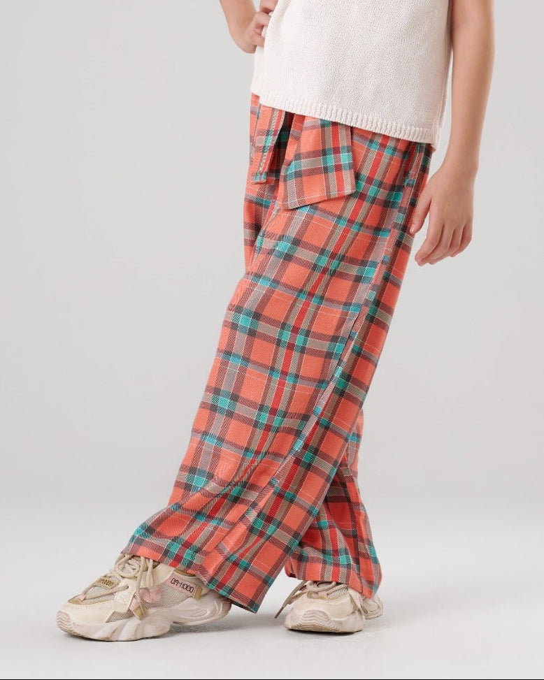 Plaid Wide Leg Pants